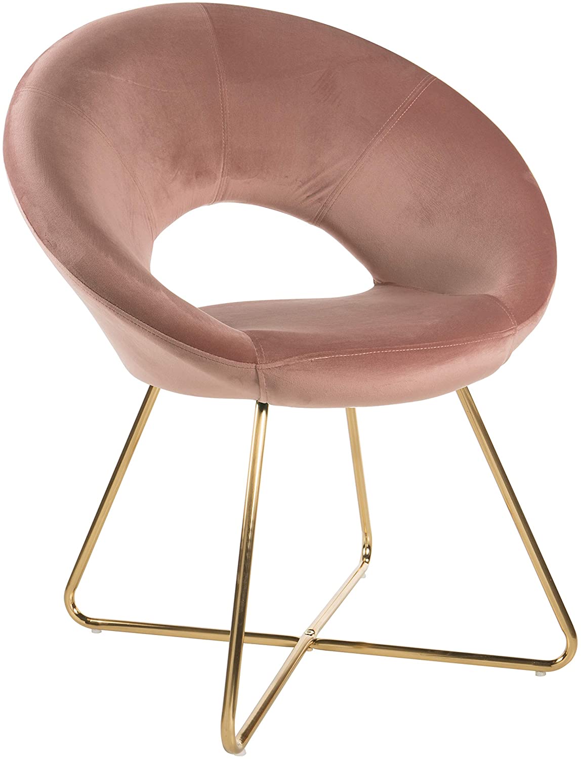 Sedia glamour in velluto rosa cipria Baroni